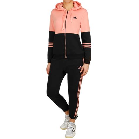 sportanzug adidas damen schwarz rosa|adidas trainersanzug damen.